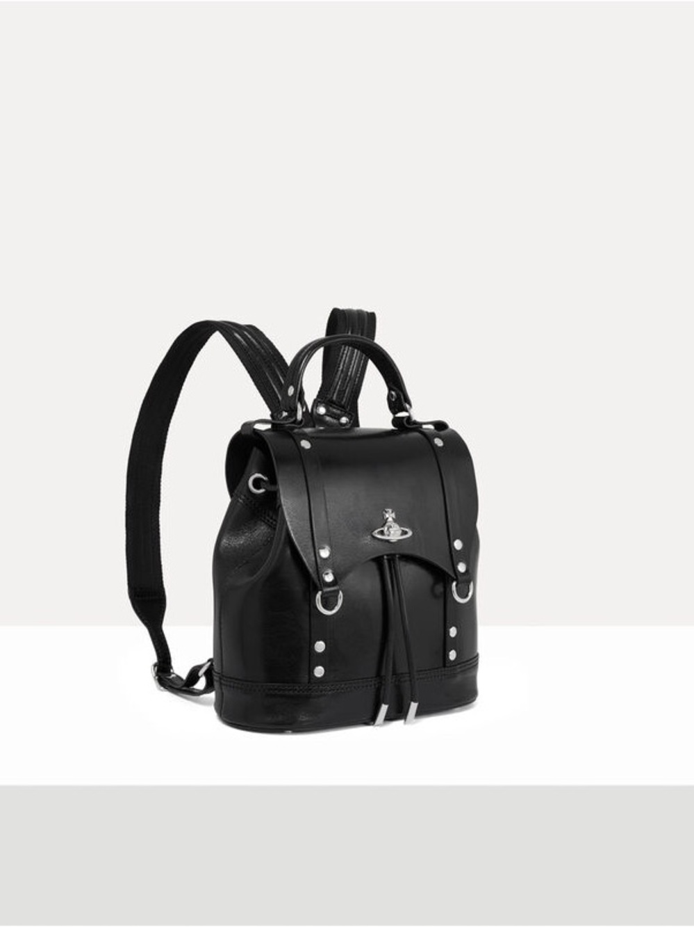 Vivienne Westwood Black Leather Mini Backpack with Silver Hardware - Picture 11 of 11